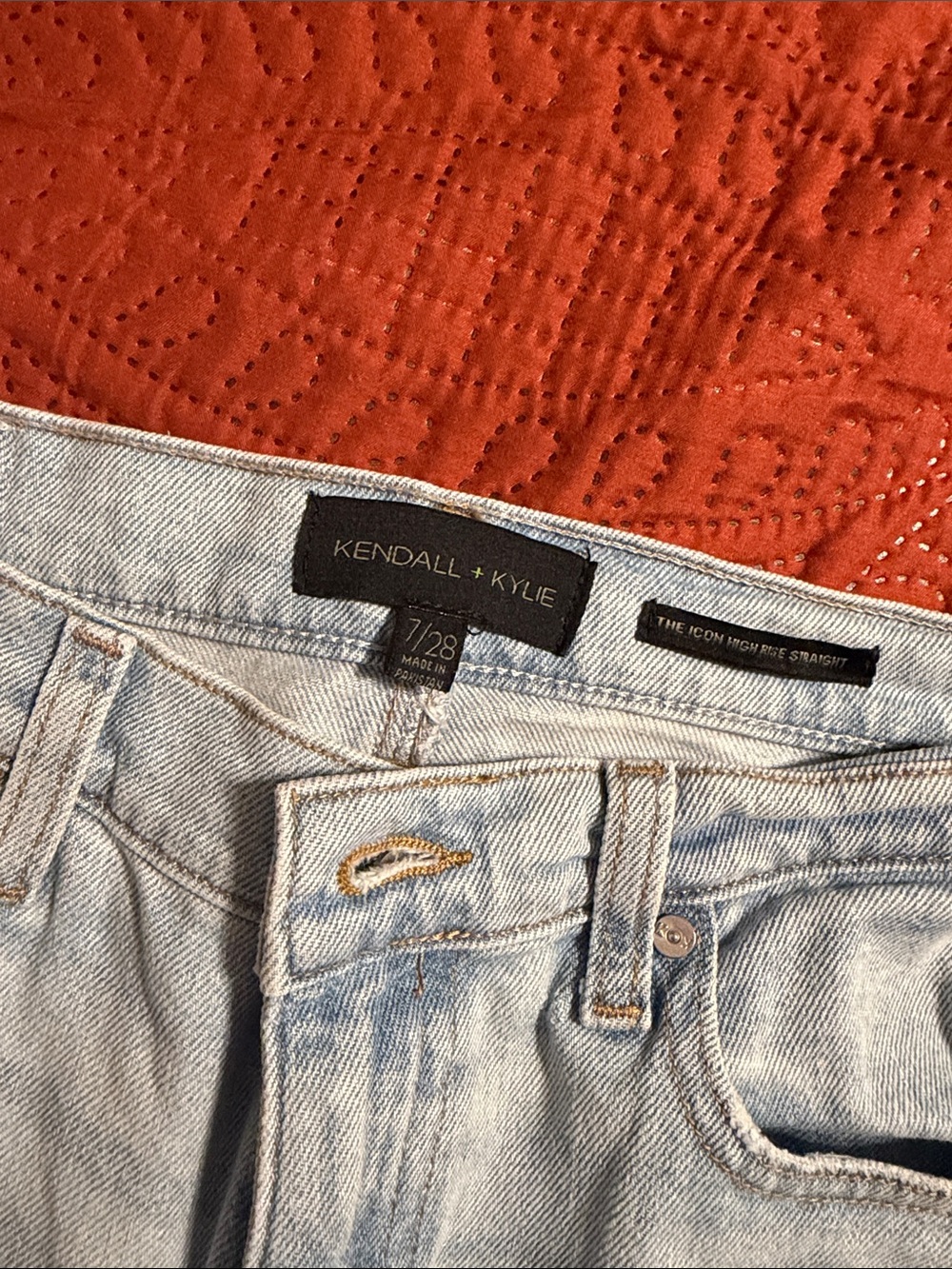 Kendall & Kylie Light Blue High-Rise Straight Jeans